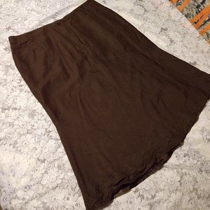 Ashley Stewart Brown Linen Blend Skirt Sz. 22W